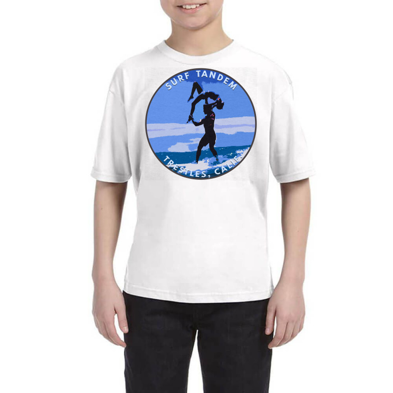 Surf Tandem On A Longboard Surfers Surfing Trestles, Calif. Long Sleev Youth Tee | Artistshot