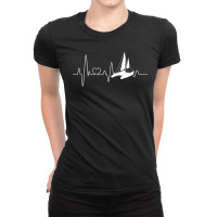 Catamaran Sailing Heartbeat Double Hull Boat Ladies Fitted T-shirt | Artistshot