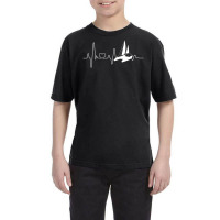 Catamaran Sailing Heartbeat Double Hull Boat Youth Tee | Artistshot