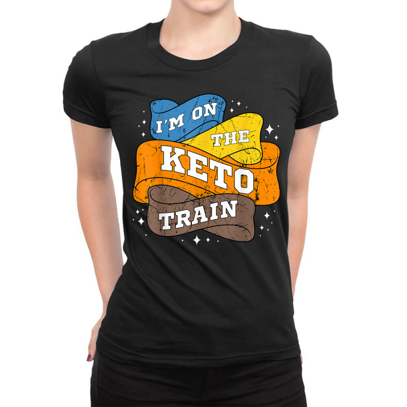 Keto Diet Vintage Ketogenic Ketosis Low Carb Dietitian T Shirt Ladies Fitted T-Shirt by cm-arts | Artistshot