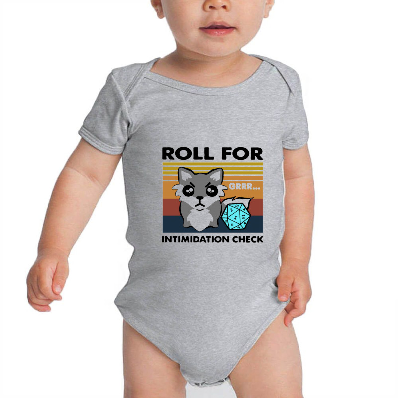 Roll For Intimidation Check Funny Vintage Baby Bodysuit by AngieHerronr | Artistshot