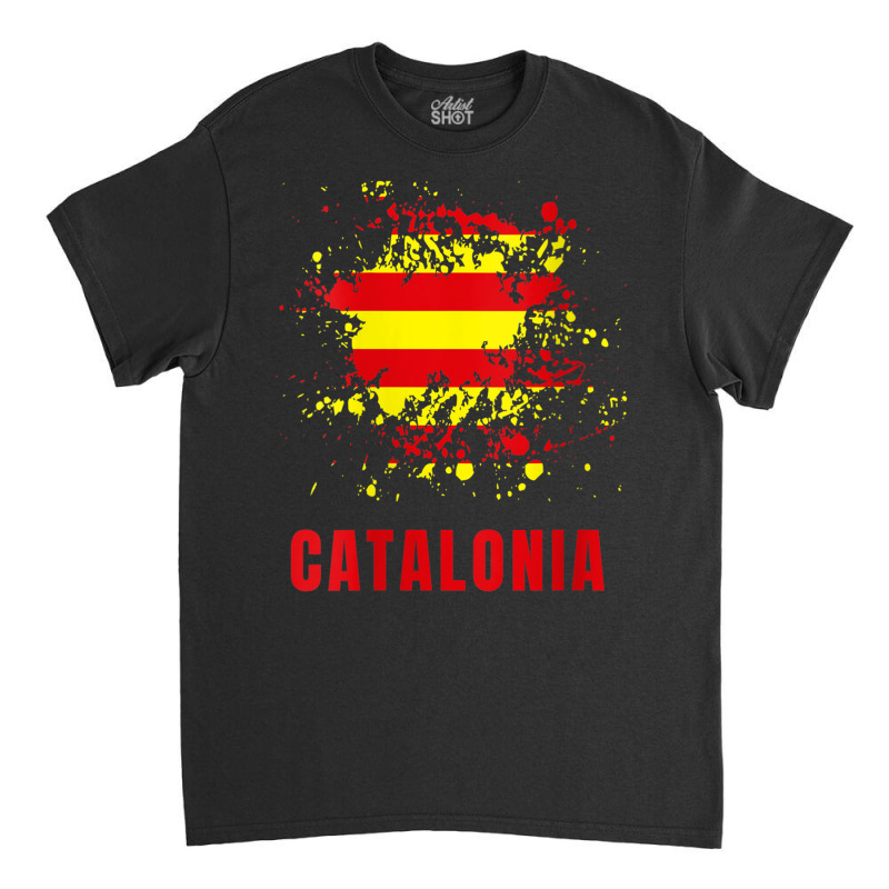 Womens Catalonia Retro Vintage Watercolors Sport Catalan Flag V Neck T Classic T-shirt by cm-arts | Artistshot