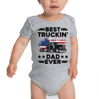 Best Truckin Dad Ever Usa Flag Semi Truck Driver Gift Pullover Hoodie Baby Bodysuit | Artistshot