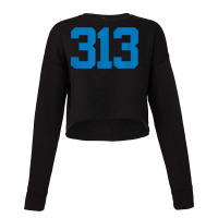 Detroit 313 Area Code   Grit   Sports Fan   Detroiter Fan T Shirt Cropped Sweater | Artistshot