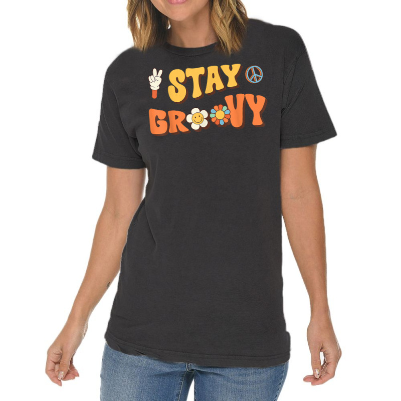 Stay Groovy Wavy Hippie Boho Retro Positive And Peace T Shirt Vintage T-shirt | Artistshot