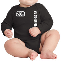 Birmingham Alabama 205 Area Code Vintage Retro Long Sleeve T Shirt Long Sleeve Baby Bodysuit | Artistshot