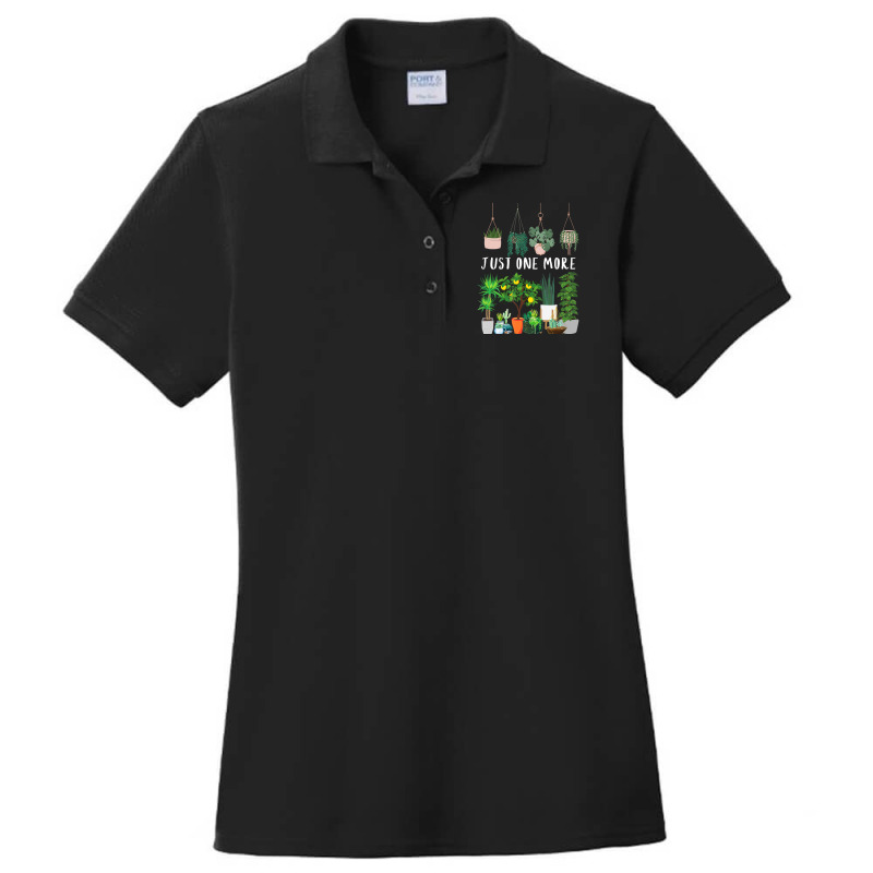 Just One More Plant Lady Mom Indoor Flower Floral Ladies Polo Shirt by cm-arts | Artistshot