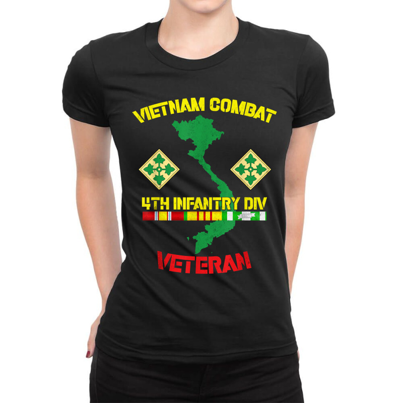 4th Infantry Division Vietnam Combat Veteran Ladies Fitted T-Shirt by RomanMikolyants | Artistshot