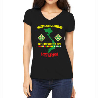 4th Infantry Division Vietnam Combat Veteran Women's V-neck T-shirt | Artistshot