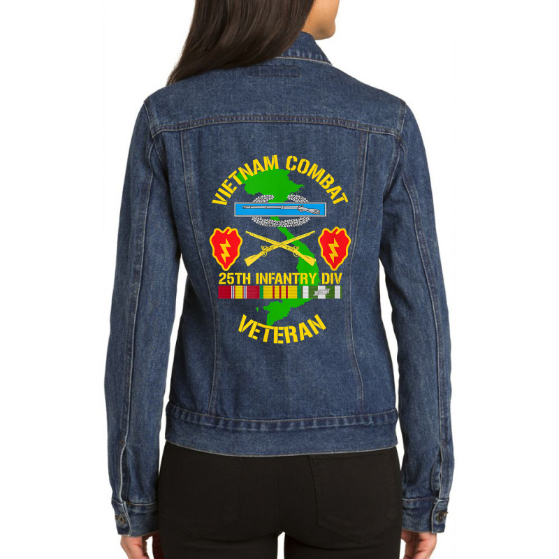 25th Infantry Division Vietnam Combat Veteran Ladies Denim Jacket by RomanMikolyants | Artistshot