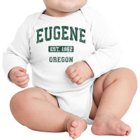 Eugene Oregon Or Vintage Athletic Sports Design T Shirt Long Sleeve Baby Bodysuit | Artistshot