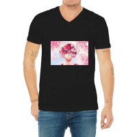 Gother And Cherry Blossoms V-neck Tee | Artistshot