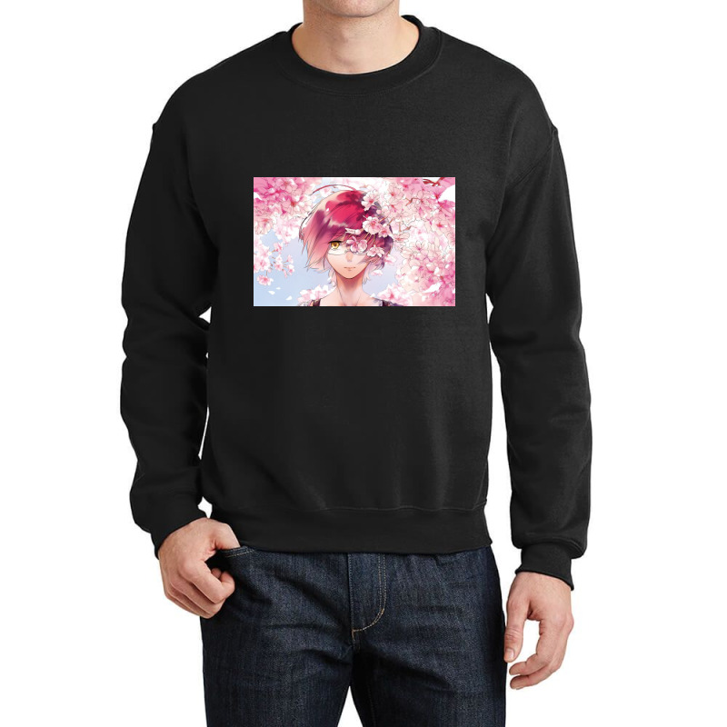 Gother And Cherry Blossoms Crewneck Sweatshirt | Artistshot