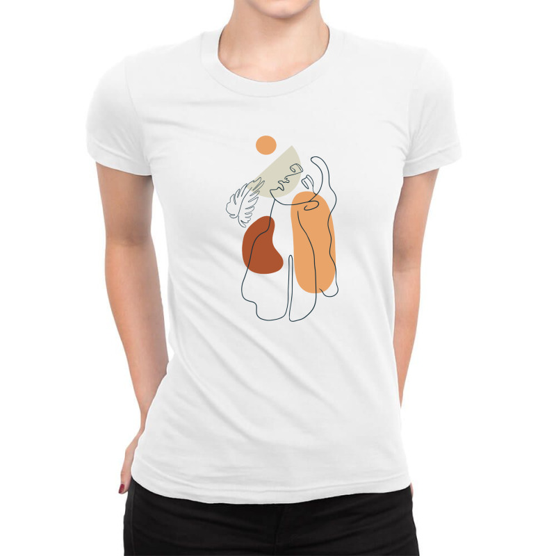 Line Art Girl Ladies Fitted T-Shirt by Jonz | Artistshot