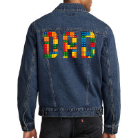 Dad Brick Builder Funny Blocks Master Builder T Shirt Men Denim Jacket | Artistshot