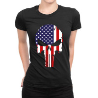 American Flag The Punisher Ladies Fitted T-shirt | Artistshot