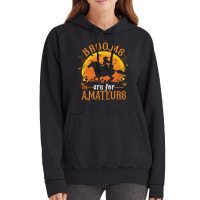 Horses Witch Halloween Funny Brooms Are For Amateurs Long Sleeve T Shi Vintage Hoodie | Artistshot