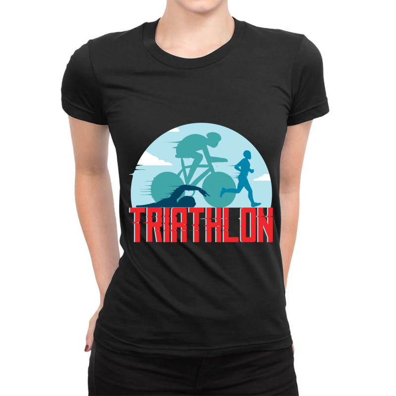 Triathlon Ladies Fitted T-Shirt by KENNETHPCLING | Artistshot