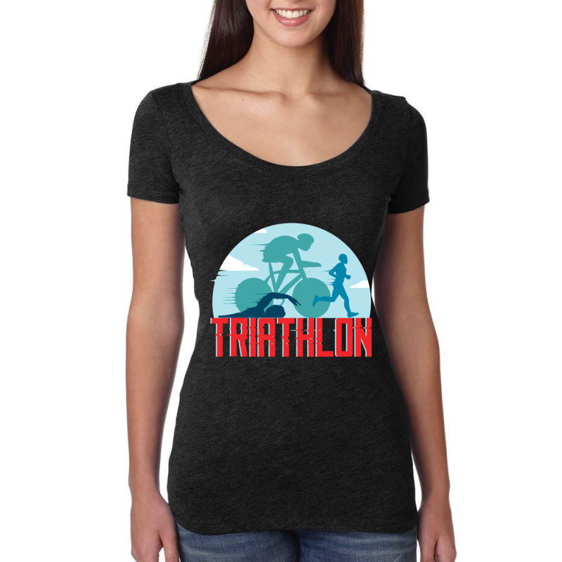 Triathlon Women's Triblend Scoop T-shirt by KENNETHPCLING | Artistshot