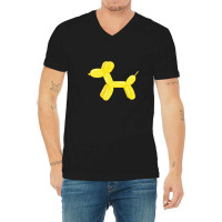 Yellow Dog Balloon V-neck Tee | Artistshot