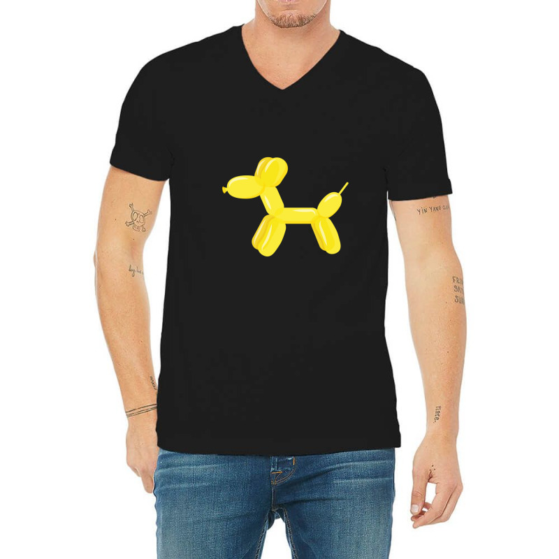 Yellow Dog Balloon V-neck Tee | Artistshot