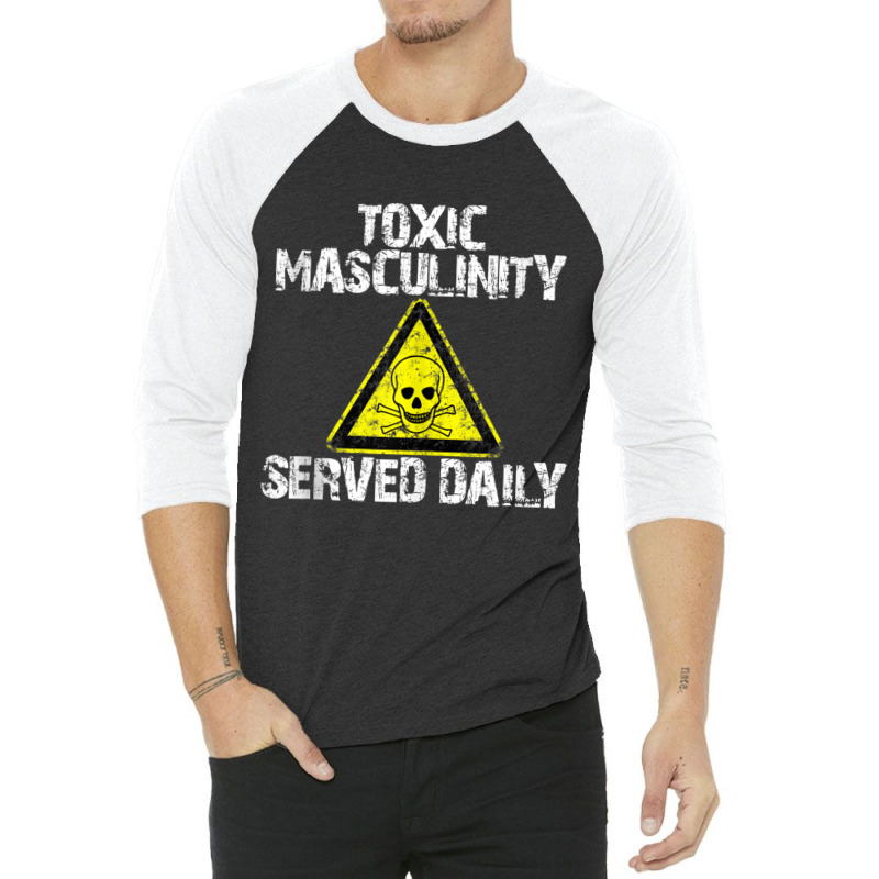 Toxic Masculinity Tee Served Daily Humor Men's Distressed Tank Top 3/4 Sleeve Shirt | Artistshot