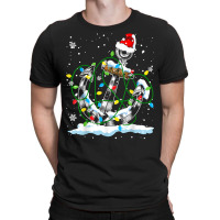 Santa Anchor Cool Christmas Lights Boating Sailing Boat Ship T Shirt T-shirt | Artistshot