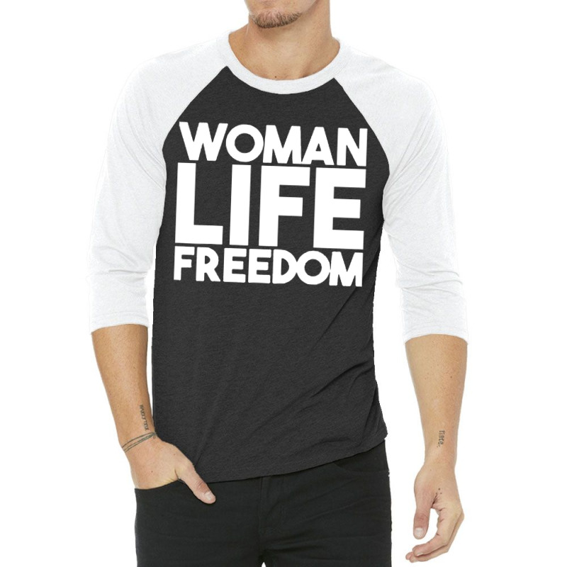 Woman Life Freedom Iran Zan Zendegi Azadi 3/4 Sleeve Shirt by Blackbubbles | Artistshot