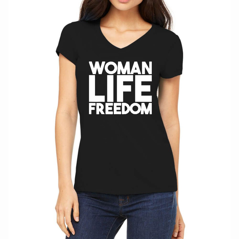 Woman Life Freedom Iran Zan Zendegi Azadi Women's V-Neck T-Shirt by Blackbubbles | Artistshot