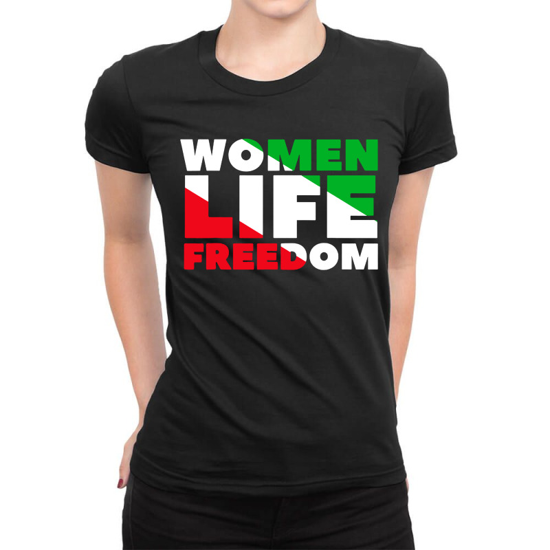 Women Life Freedom Iran Ladies Fitted T-Shirt by Blackbubbles | Artistshot