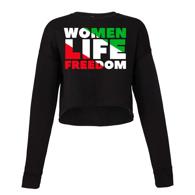 Women Life Freedom Iran Cropped Sweater by Blackbubbles | Artistshot