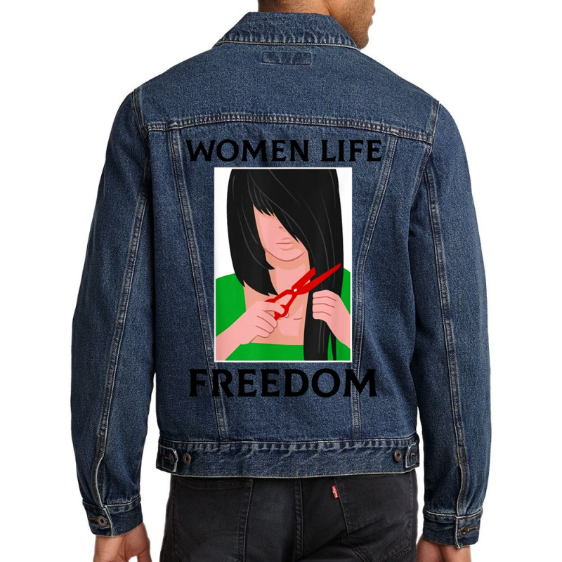 Women Life Freedom Iranian Men Denim Jacket by Blackbubbles | Artistshot