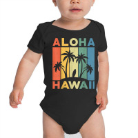 Aloha Hawaii Hawaiian Island Shirt Palm Beach Surfboard Surf T Shirt Baby Bodysuit | Artistshot