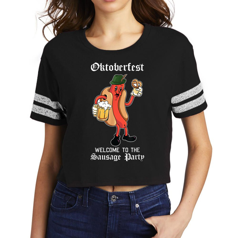 Sausage Party Oktoberfest Funny Bratwurst German Festival Tshirt Scorecard Crop Tee by ShelleyDoppelmayr | Artistshot