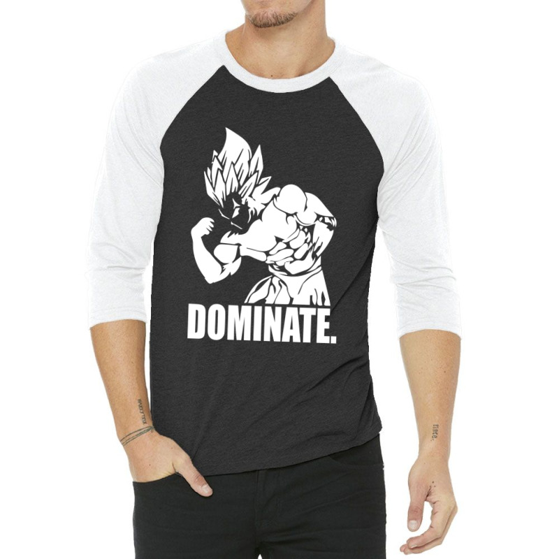 Dominate A Vegeta Bodybuilding A Anime Gym For Friend 3/4 Sleeve Shirt by PierceKnight | Artistshot