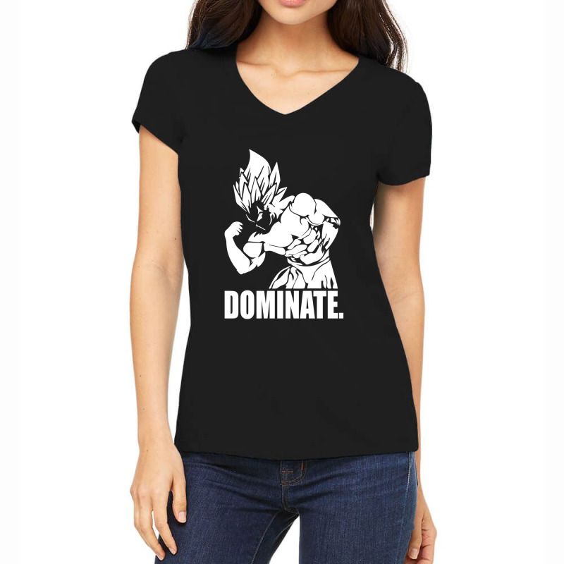 Dominate A Vegeta Bodybuilding A Anime Gym For Friend Women's V-Neck T-Shirt by PierceKnight | Artistshot