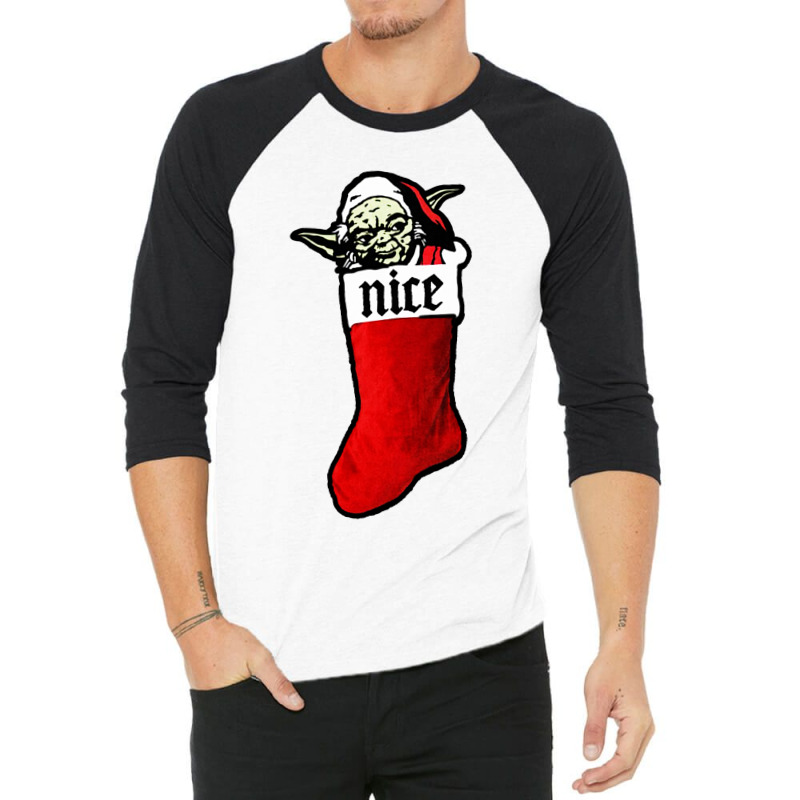 Yoda Nice Christmas Stocking 3/4 Sleeve Shirt by Blackbubbles | Artistshot