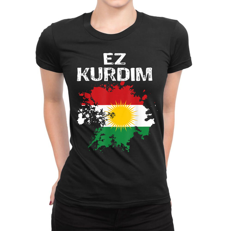 Kurden Kurdistan Newroz Kurdi Flag Her Biji Kurdistan T Shirt Ladies Fitted T-Shirt by cm-arts | Artistshot