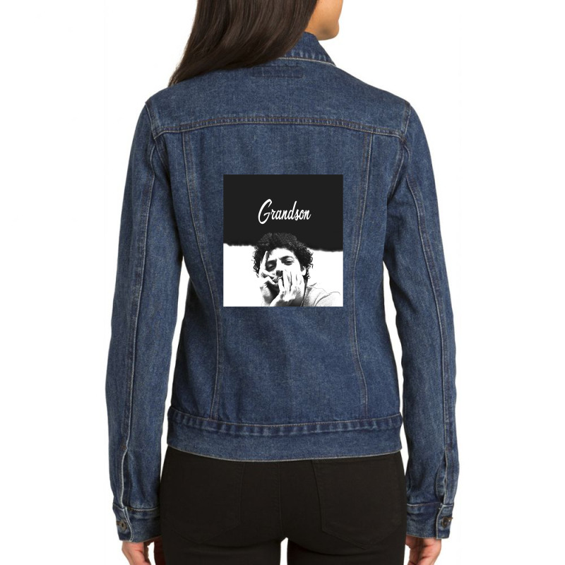 Black And White Grandson Ladies Denim Jacket by LarryCory | Artistshot