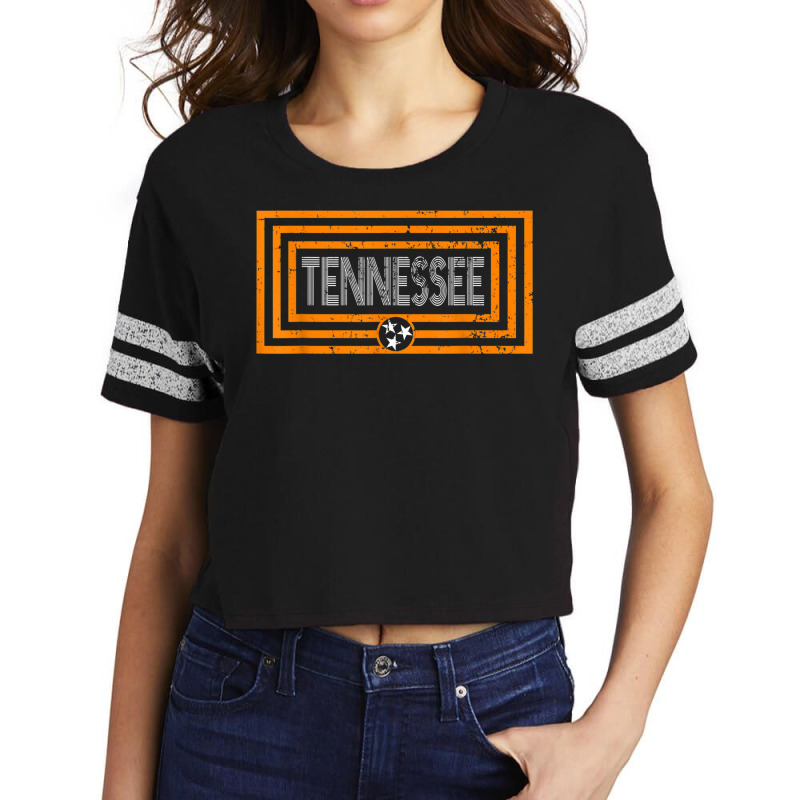 Orange  White Tennessee State Flag Retro Vintage Tennessee Tshirt Scorecard Crop Tee by SparkleTzeremes | Artistshot