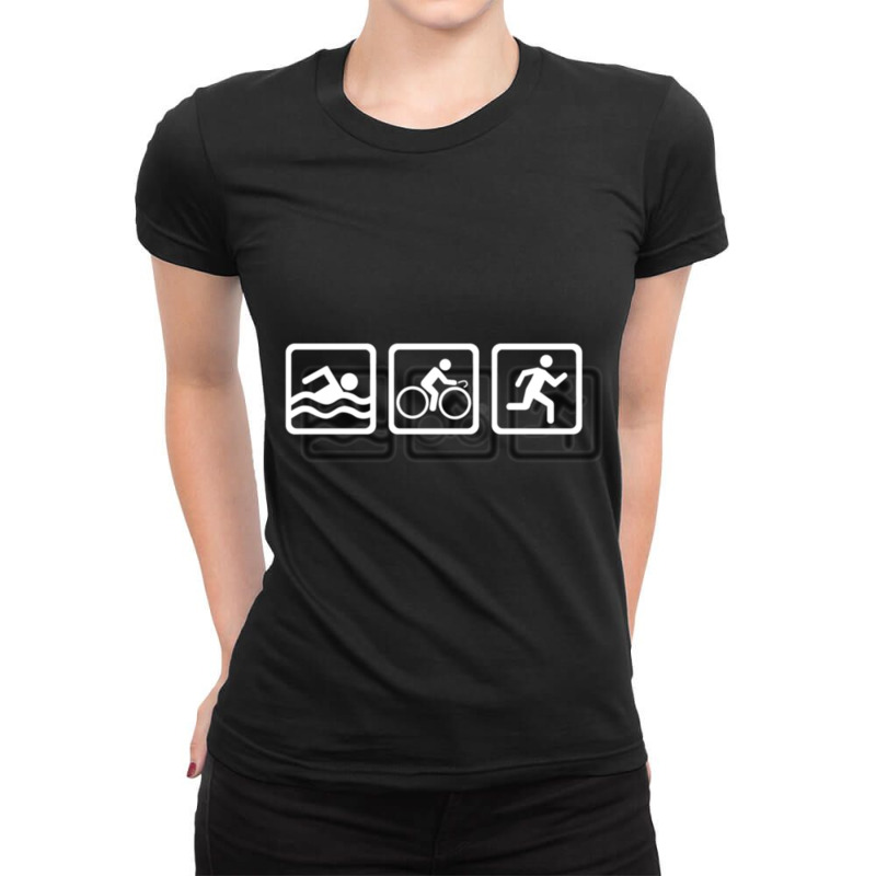 Swim Bike Run (2) Ladies Fitted T-Shirt by KENNETHPCLING | Artistshot