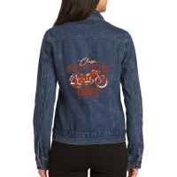 Motocycle Garage Ladies Denim Jacket | Artistshot