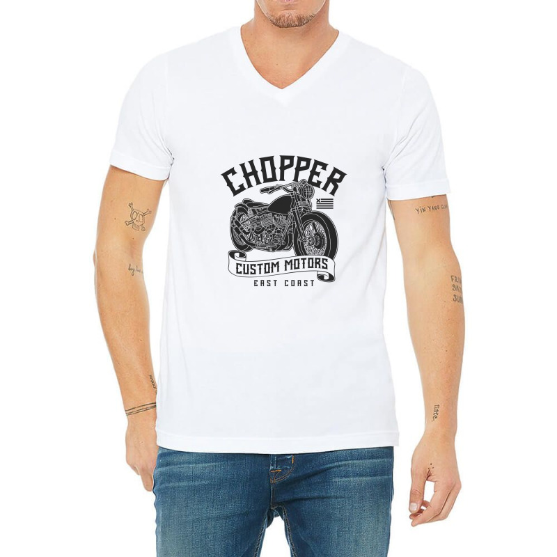 Motorcycle Chopper V-Neck Tee by Perfect Designers | Artistshot