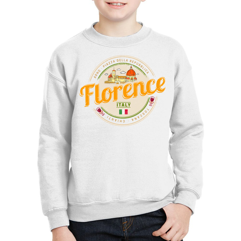 Florence Capital Of Tuscany Italy Vintage Souvenir Sweatshirt Youth Sweatshirt by cm-arts | Artistshot