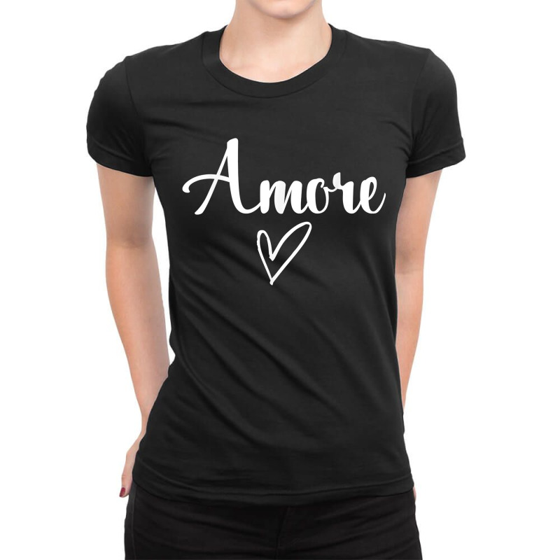 Amore Italian Love Valentines Day Ladies Fitted T-Shirt by RomanMikolyants | Artistshot