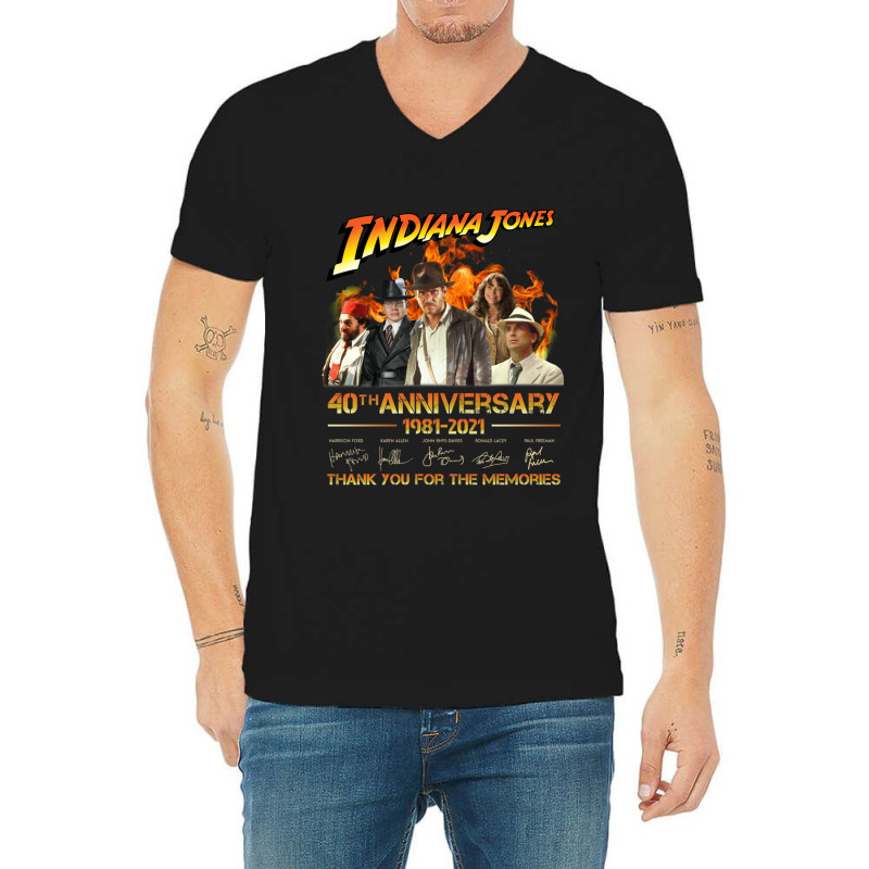 Indiana Jones 40th Anniversary 1981-2021 Thank You For The Memories Un V-neck Tee | Artistshot