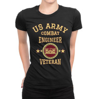 Army Combat Engineer Veteran Essayons Military Vintage Gift Ladies Fitted T-shirt | Artistshot