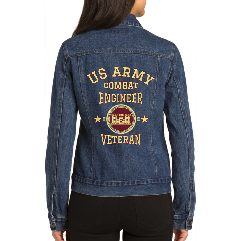 Army Combat Engineer Veteran Essayons Military Vintage Gift Ladies Denim Jacket by RomanMikolyants | Artistshot