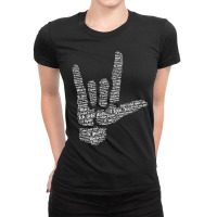 Asl Sign I Love You In 40 Different Languages Asl Ladies Fitted T-shirt | Artistshot