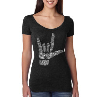 Asl Sign I Love You In 40 Different Languages Asl Women's Triblend Scoop T-shirt | Artistshot